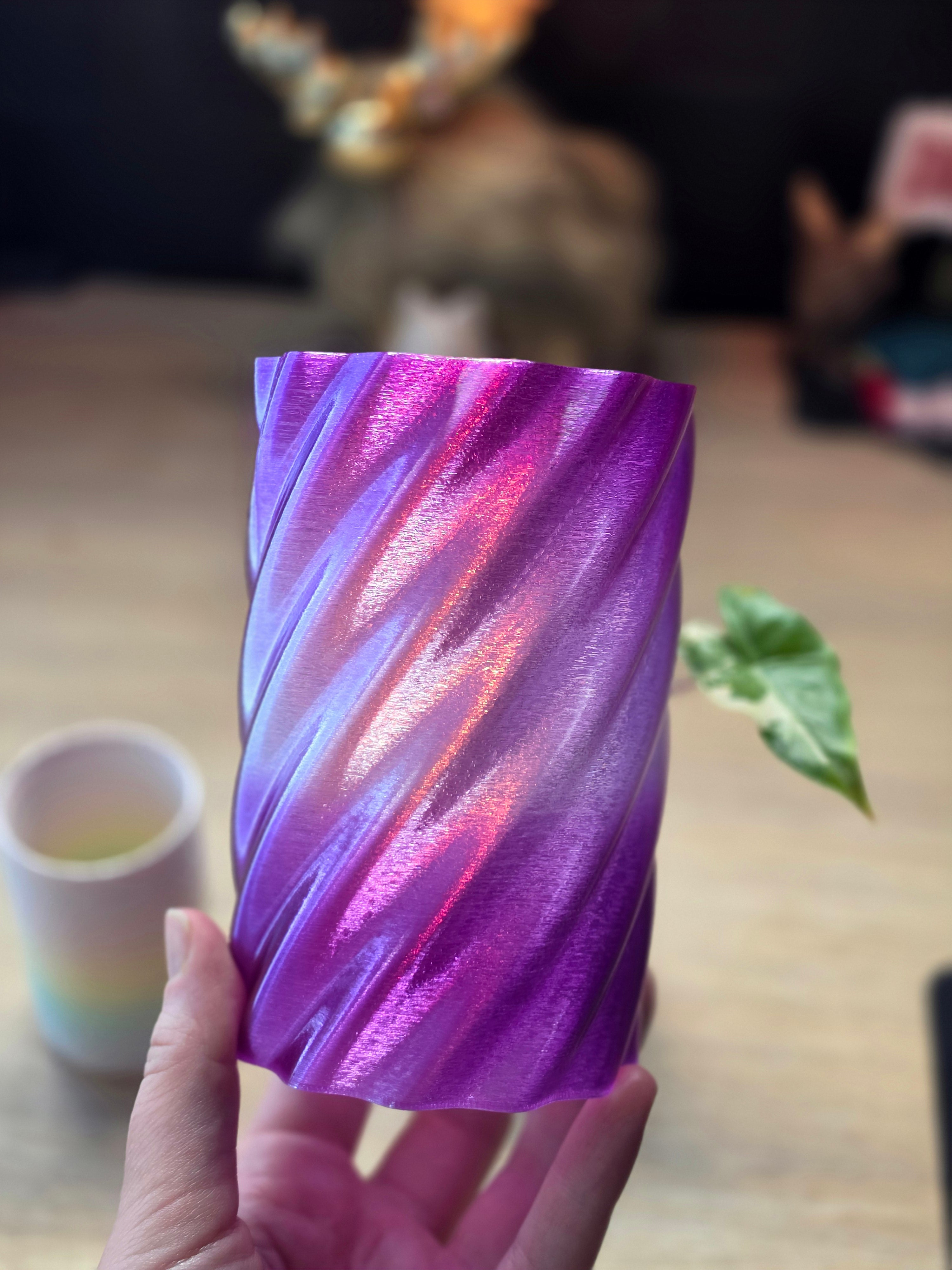 Liquid Glow Pots Purple White | Glow Self-Watering Plant Pots
